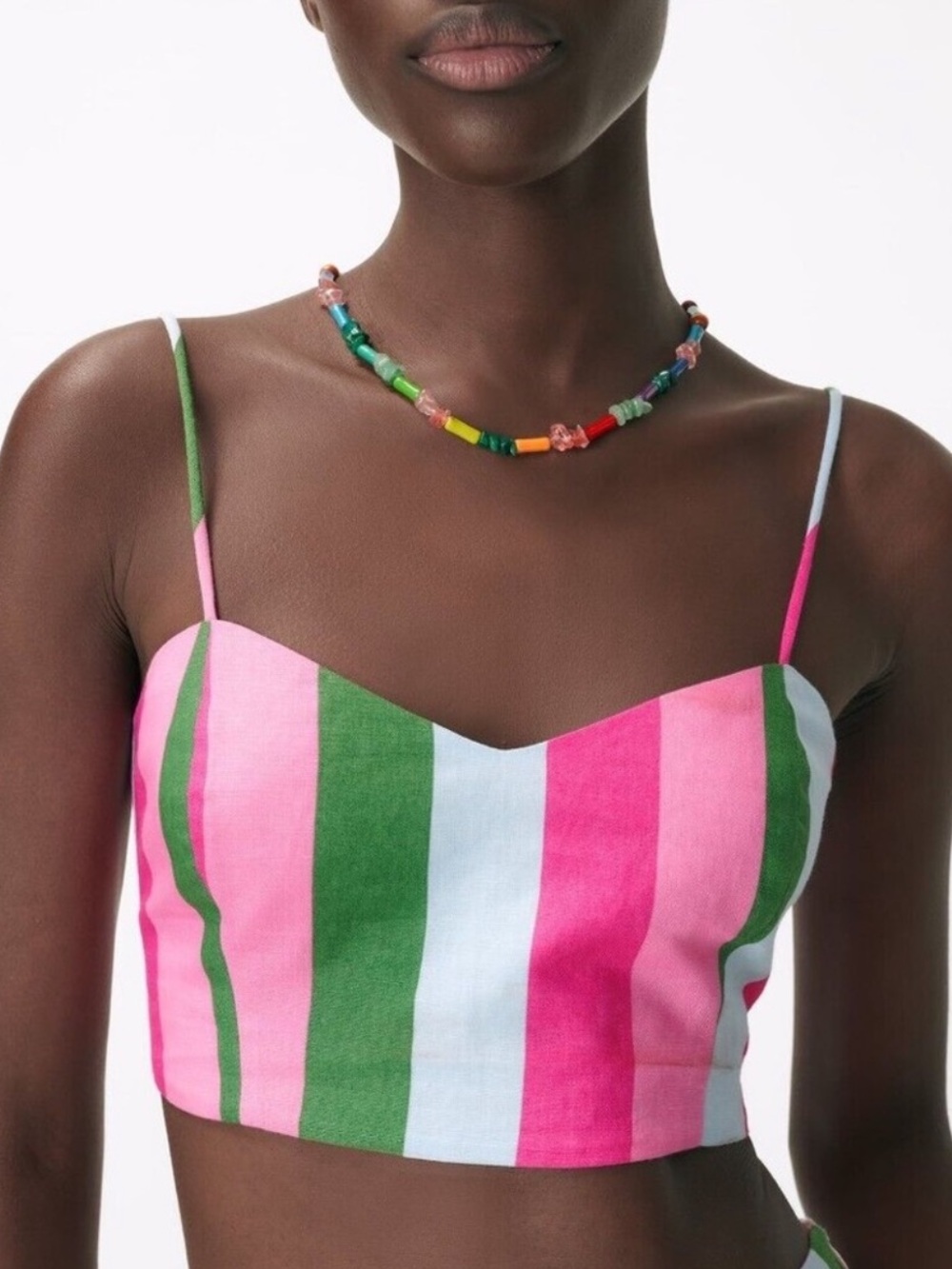Zara Blogger Favorite Resortwear Beachy Tropical Linen Cotton Stripped Small